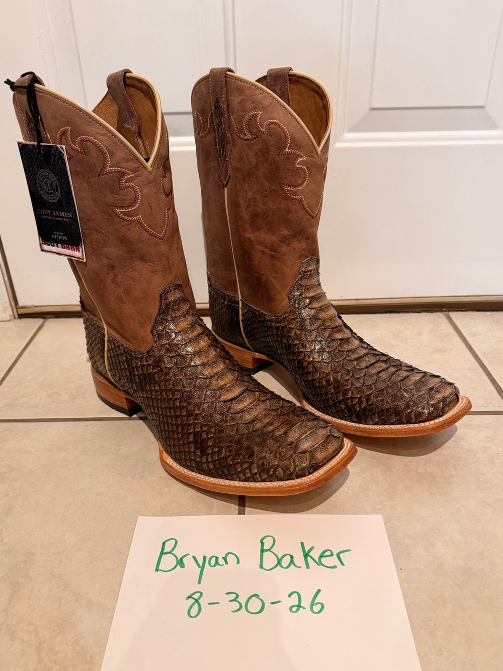 NIB Cody James Men’s Exotic Python Boots size 15EE